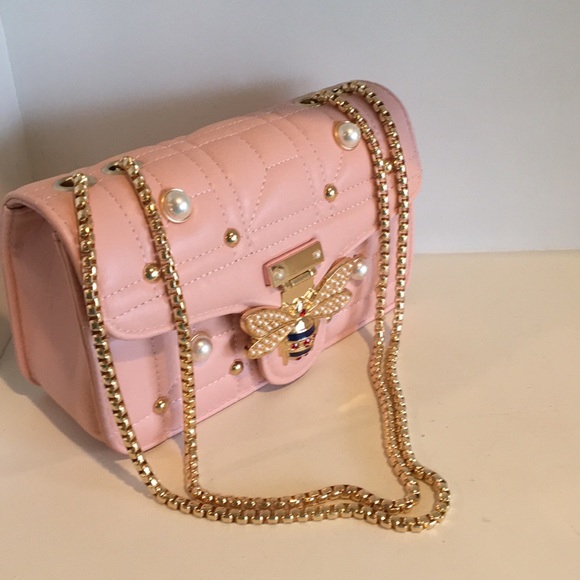 Italian Bag  gold,  pearls embellished - Picture 4 of 4